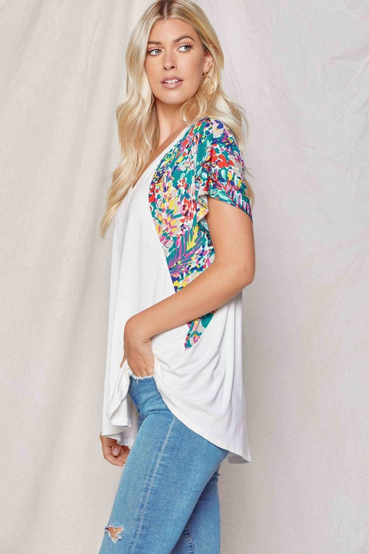 Floral Raglan Sleeve Tee