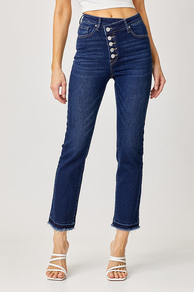 Risen Cross Over Button Down Jeans