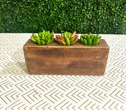 Wooden Block Vase/Candle Holder